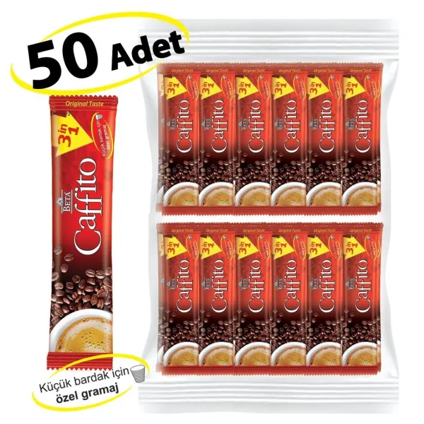 Beta Caffito 3 in 1 Classic İkramlık Küçük Boy 50 Adet x 10 GR