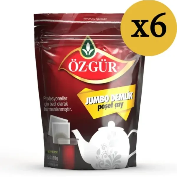 ÖZGÜR Jumbo Demlik Poşet 50*20 Gr x 6 Adet (1 Koli)