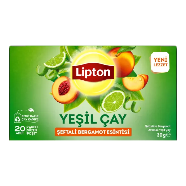 Lipton Şeftali & Bergamot Esintisi Yeşil Çay 20'li